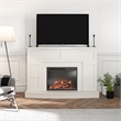 Maklaine Engineered Wood Contemporary Mantel with Fireplace in White