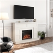 Maklaine Engineered Wood Contemporary Mantel with Fireplace in White