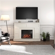 Maklaine Engineered Wood Contemporary Mantel with Fireplace in White