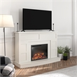 Maklaine Engineered Wood Contemporary Mantel with Fireplace in White