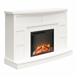 Maklaine Engineered Wood Contemporary Mantel with Fireplace in White