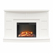 Maklaine Engineered Wood Contemporary Mantel with Fireplace in White