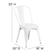 Maklaine Industrial Metal Stackable Dining Side Chair in White