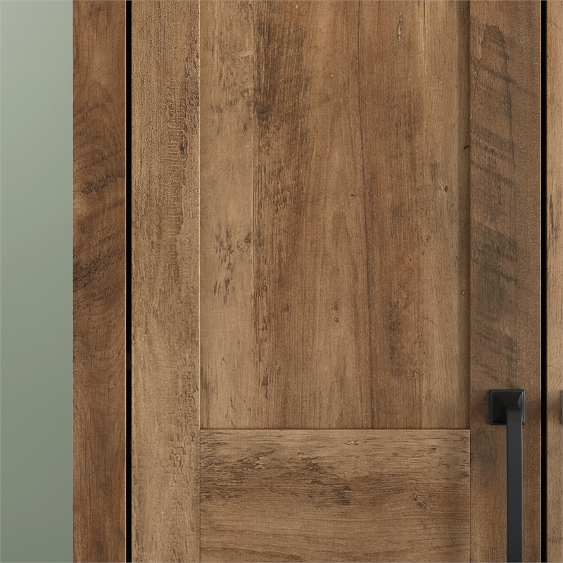 Maklaine 2 Door Engineered Wood Storage Cabinet in Rural Pine
