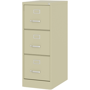 Maklaine 22&quotD 3 Drawer Letter Width Vertical Metal Filing Cabinet - Putty/Beige