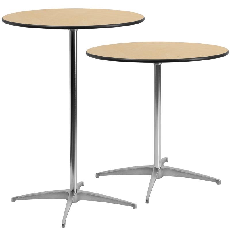 Maklaine Elegant Modern Transitional Round Wood Cocktail Table