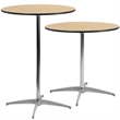 Maklaine Elegant Modern Transitional Round Wood Cocktail Table