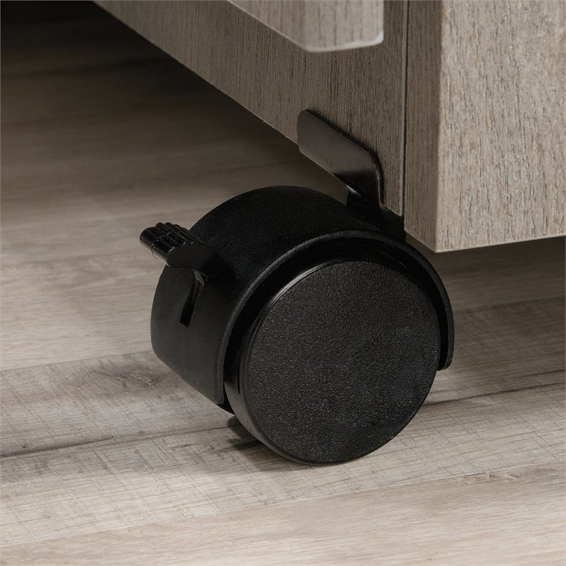 Maklaine Engineered Wood Sewing Craft Cart in Mystic Oak Finish