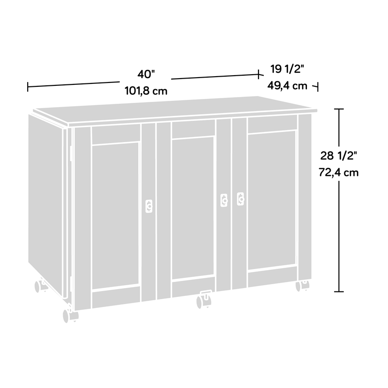 Maklaine Engineered Wood Sewing Craft Cart in Mystic Oak Finish