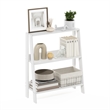 Maklaine Contemporary Bookcase Display Shelf in 3-Tier in White