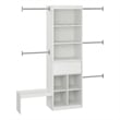 Maklaine Contemporary Engineered Wood Closet Organizer in White