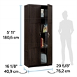 Maklaine Engineered Wood Storage Cabinet in Cinnamon Cherry Finish