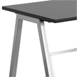 Maklaine Contemporary High Profile Writing Desk in Black and Silver