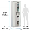 Maklaine Contemporary Engineered Wood Storage Cabinet in White Finish