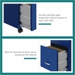 Maklaine 18in Deep 3 Drawer Mobile Metal Filing Cabinet in Classic Blue
