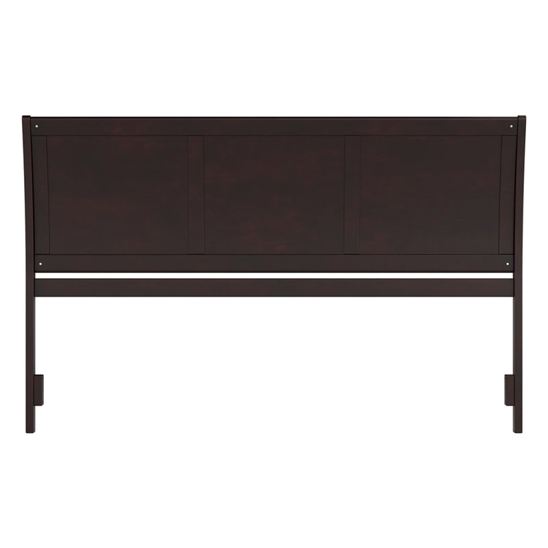 Maklaine Portland King Sleigh Wood Headboard in Espresso