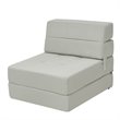 Maklaine Contemporary Polyester and Sponge Tri-Fold Flip Out Lounger in Gray