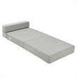 Maklaine Contemporary Polyester and Sponge Tri-Fold Flip Out Lounger in Gray
