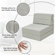 Maklaine Contemporary Polyester and Sponge Tri-Fold Flip Out Lounger in Gray