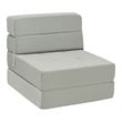 Maklaine Contemporary Polyester and Sponge Tri-Fold Flip Out Lounger in Gray