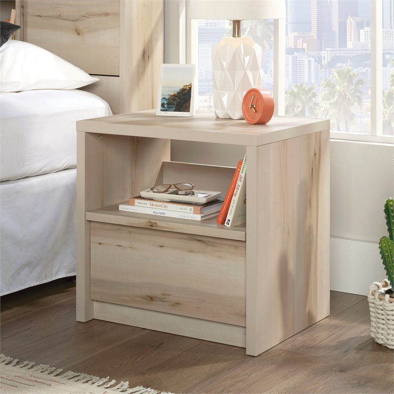 Maklaine Engineered Wood Bedroom Nightstand in Pacific Maple