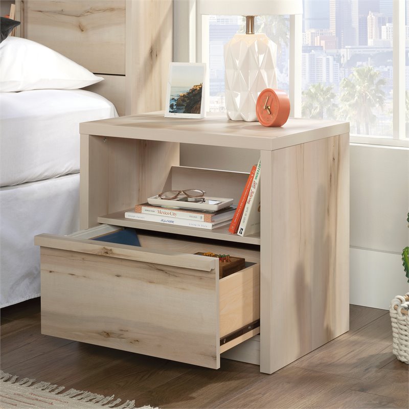 Maklaine Engineered Wood Bedroom Nightstand in Pacific Maple