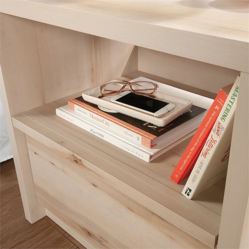 Maklaine Engineered Wood Bedroom Nightstand in Pacific Maple
