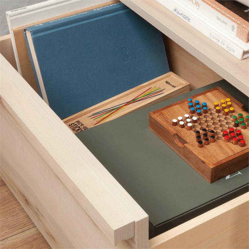 Maklaine Engineered Wood Bedroom Nightstand in Pacific Maple