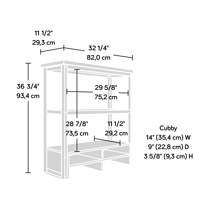 Maklaine Engineered Wood and Metal Utility Hutch in Barrel Oak