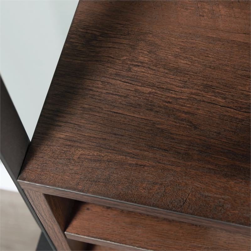 Maklaine Engineered Wood and Metal Utility Hutch in Barrel Oak