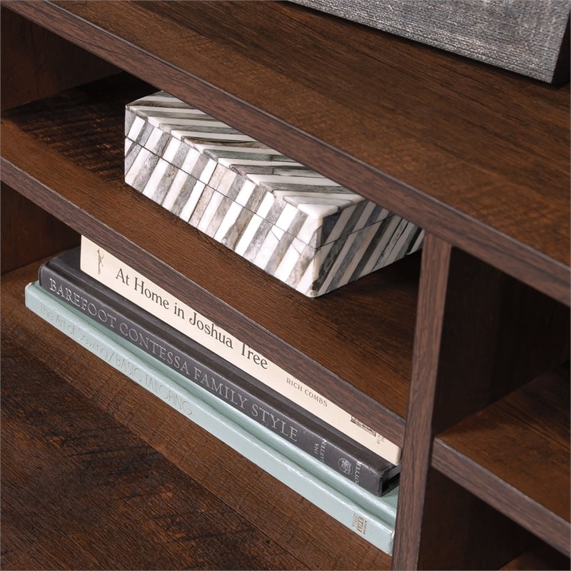 Maklaine Engineered Wood and Metal Utility Hutch in Barrel Oak