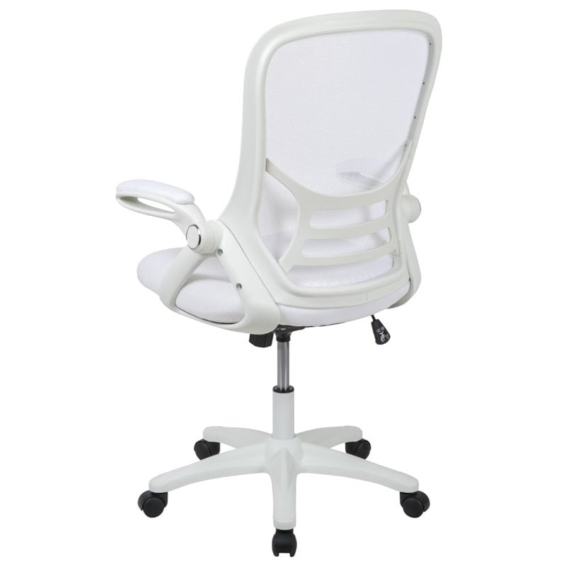 Maklaine High-Back Ergonomic Mesh Office Swivel Chair in White
