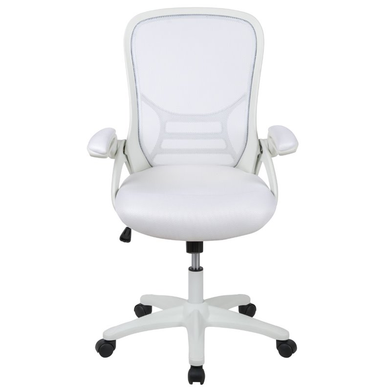 Maklaine High-Back Ergonomic Mesh Office Swivel Chair in White