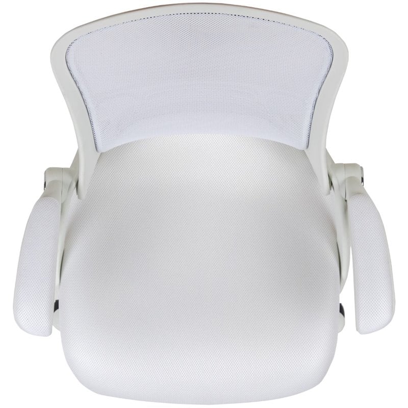 Maklaine High-Back Ergonomic Mesh Office Swivel Chair in White