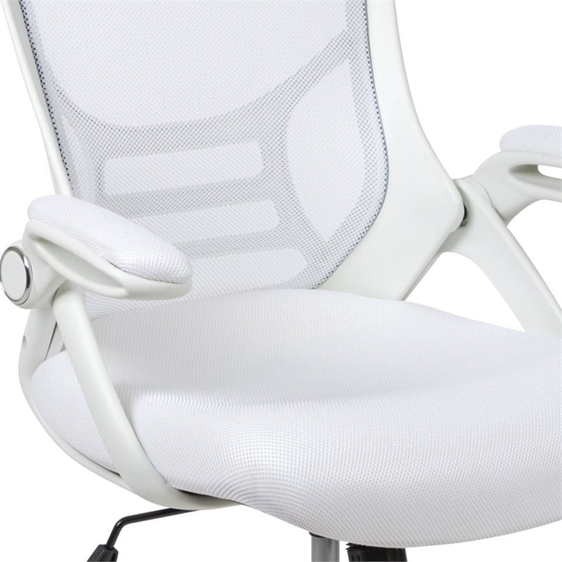 Maklaine High-Back Ergonomic Mesh Office Swivel Chair in White