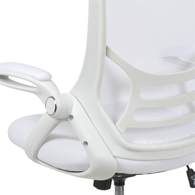 Maklaine High-Back Ergonomic Mesh Office Swivel Chair in White