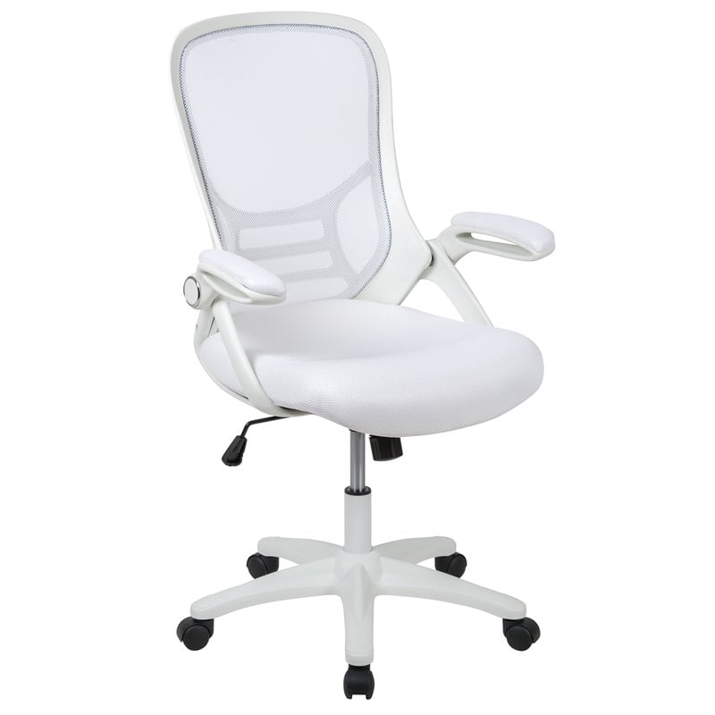 Maklaine High-Back Ergonomic Mesh Office Swivel Chair in White