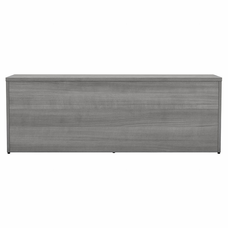 Maklaine Engineered Wood Low Storage Cabinet with Doors in Platinum Gray