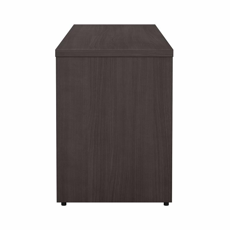 Maklaine Engineered Wood Low Storage Cabinet with Doors in Storm Gray