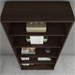 Maklaine Engineered Wood Tall 5 Shelf Bookcase in Black Walnut