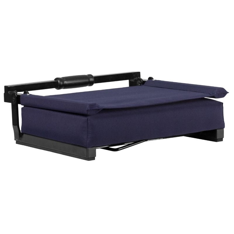 Maklaine Contemporary Grandstand Comfort Seat in Aluminum Frame - Navy