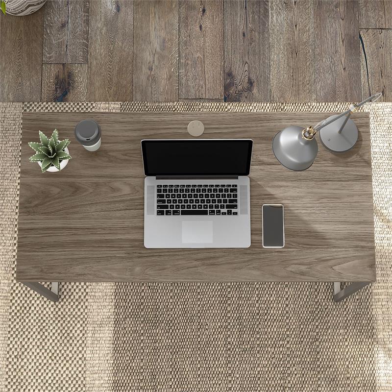 Maklaine Engineered Wood 48W x 24D Computer Table Desk in Modern Hickory