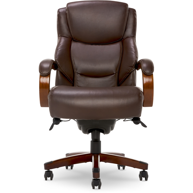 Maklaine Faux Leather Executive Office Chair in Chestnut Brown