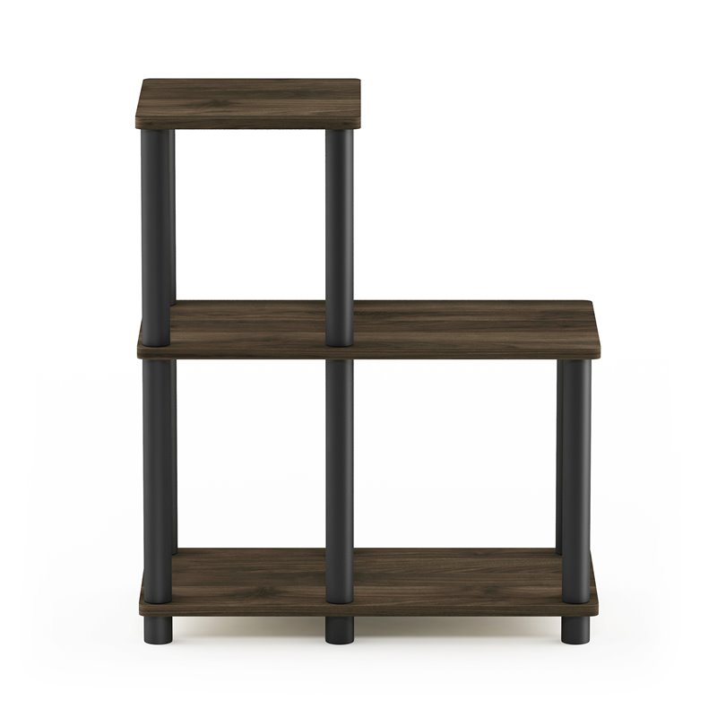 Maklaine Turn-N-Tube Wood Accent Decorative Shelf in Columbia Walnut/Black