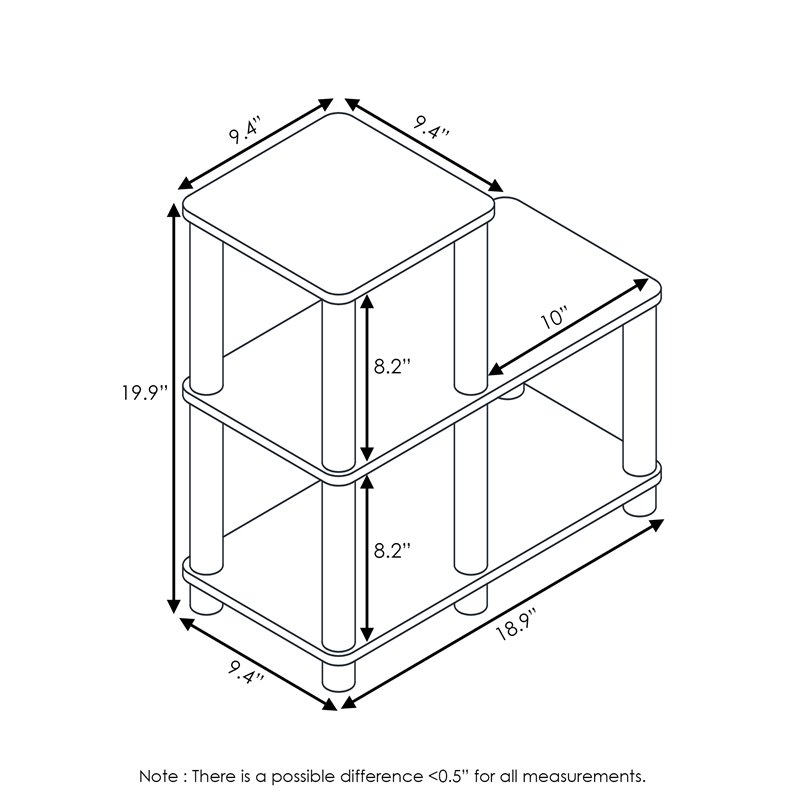 Maklaine Turn-N-Tube Wood Accent Decorative Shelf in Columbia Walnut/Black