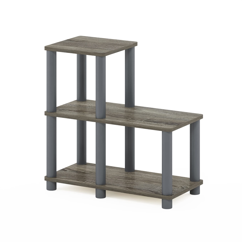 Maklaine Turn-N-Tube Engineered Wood Accent Decorative Shelf in French Oak Gray