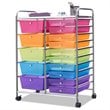 Maklaine 15 Drawers Scrapbook Paper Rolling Storage Cart in Multi-Color