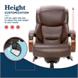 Maklaine Big & Tall Executive Office Chair in Chestnut Brown