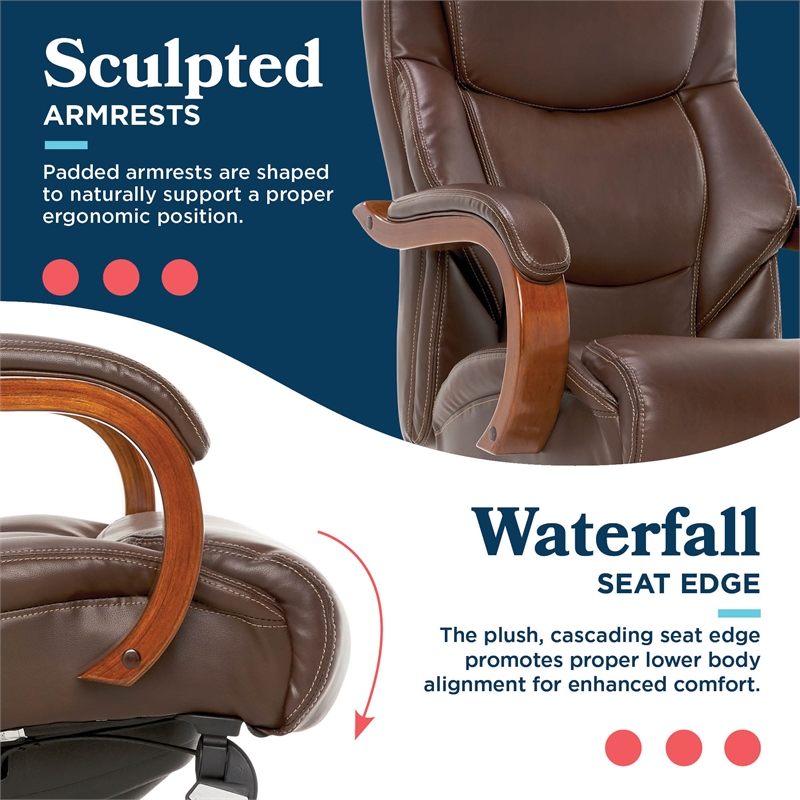 Maklaine Big & Tall Executive Office Chair in Chestnut Brown