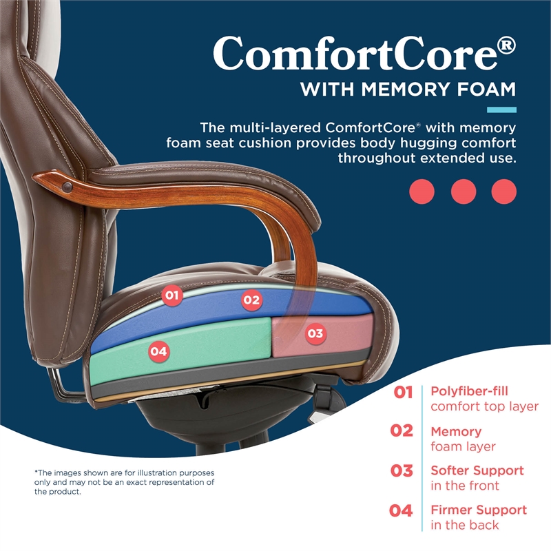 Maklaine Big & Tall Executive Office Chair in Chestnut Brown